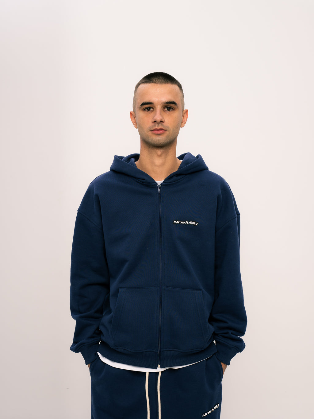 GRANATOWA BLUZA ZIP BASIC